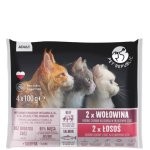 Pet Republic multipack Łosoś i Wołowina kawałki w delikatnym sosie dla kota 4x100g