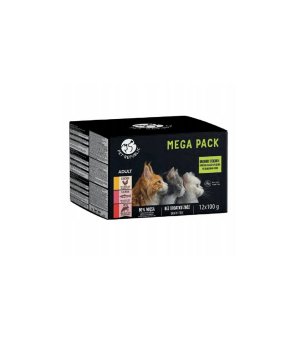 Pet Republic zestaw karmy mokrej dla kota kawałki kurczaka/łososia/cielęciny w sosie 12x100g