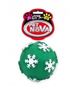 🎄🎁 PETNOVA Piłka ze Śnieżynką 7,5cm zielona