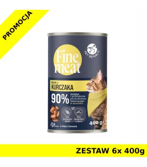 PetRepublic Fine Meat dla kota danie z kurczaka ZESTAW 6x 400g