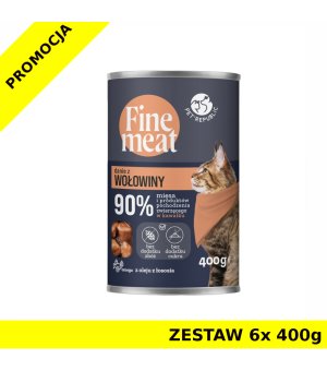 PetRepublic Fine Meat dla kota danie z wołowiny ZESTAW 6x 400g