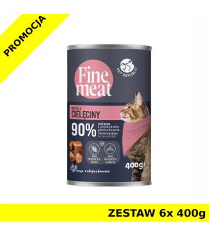 PetRepublic Fine Meat dla kota danie z cielęciny ZESTAW 6x 400g