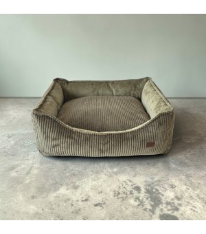 Pieski Dwa Kanapa sztruks prążki Oliwka M 60x50cm
