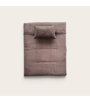 Pieski Dwa Materac z Poduszką Brązowy w prążki XL 100 cm × 80 cm