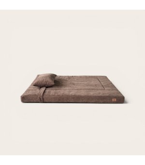 Pieski Dwa Materac z Poduszką Brązowy gładki XL 100 cm × 80 cm