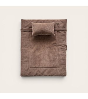 Pieski Dwa Materac z Poduszką Brązowy gładki XL 100 cm × 80 cm