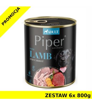 Piper Jagnięcina z Marchewką ZESTAW 6x 800g dla psa NOWOŚĆ