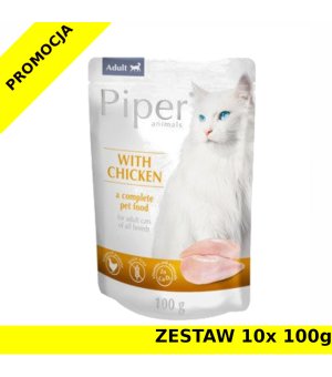 Karma mokra dla kota PIPER kot kurczak ZESTAW 10x 100g 