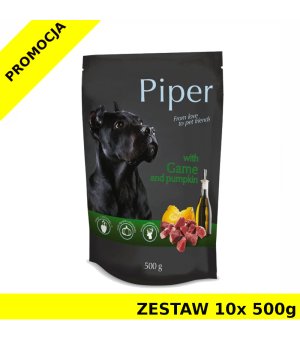 Karma mokra dla psa Piper z dziczyzną i dynią ZESTAW 10x 500g 