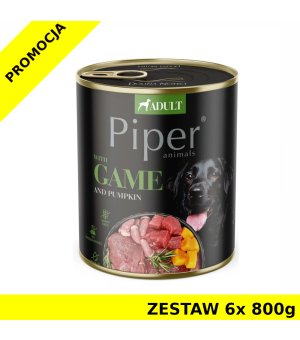 Piper z Dziczyzną i Dynią dla psa ZESTAW 6x 800g NOWOŚĆ