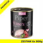 Piper z Indykiem i Brokułem dla psa ZESTAW 6x 800g NOWOŚĆ