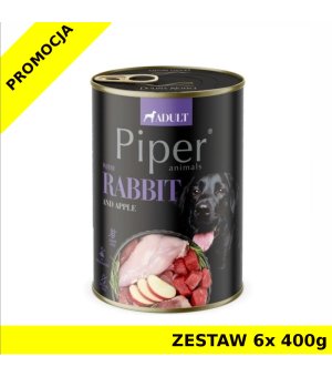 PIPER z Królikiem z Jabłkiem dla psa ZESTAW 6x 400g NOWOŚĆ