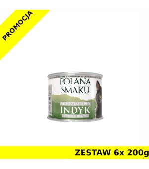 Polana Smaku karma mokra dla kota Indyk ZESTAW 6x 200g