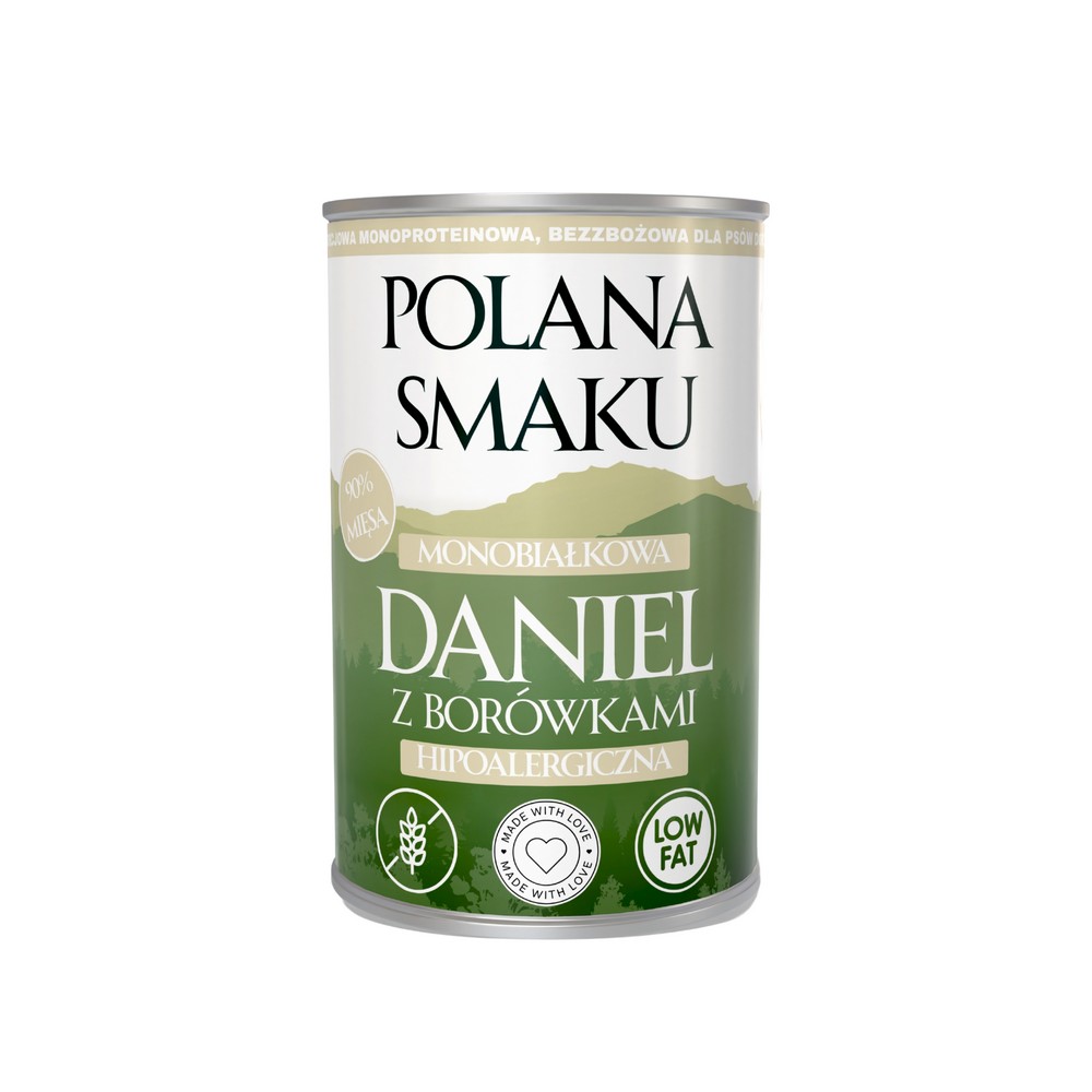 Polana Smaku mokra karma dla psa - Daniel z Borówkami 400g