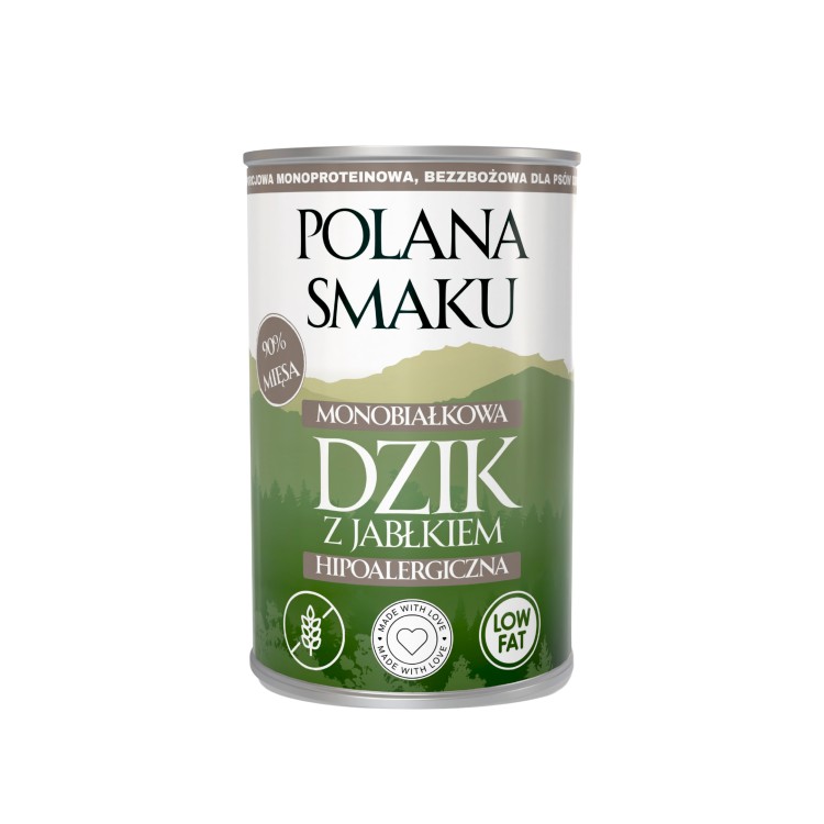 Polana Smaku mokra karma dla psa - Dzik z Jabłkiem 400g