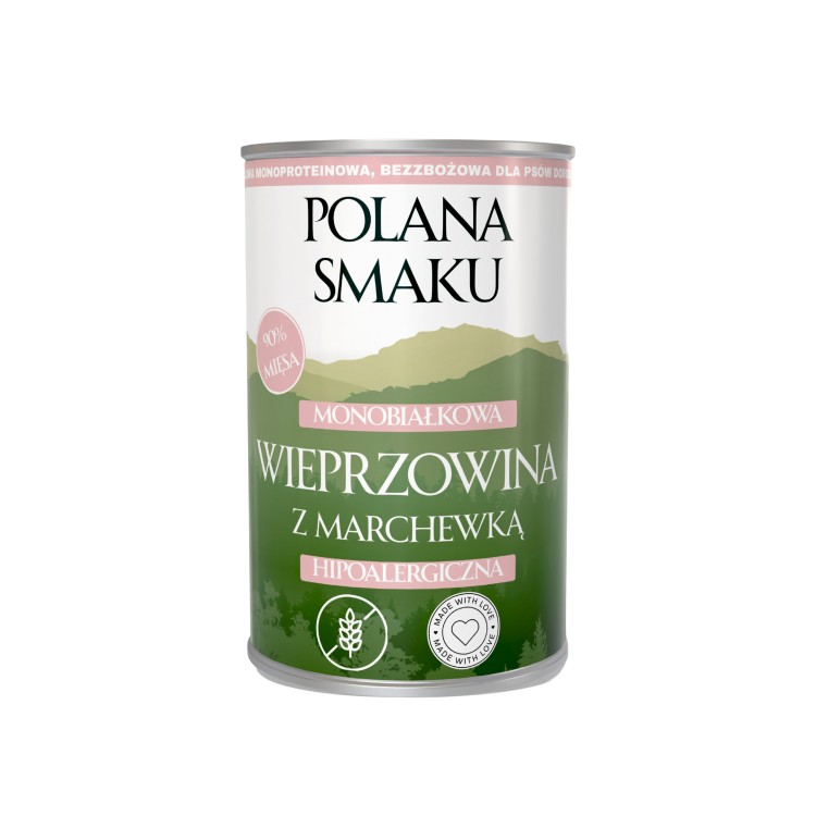 Polana Smaku mokra karma dla psa - Wieprzowina z Marchewką 400g
