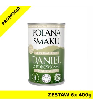 Polana Smaku mokra karma dla psa - Daniel z Borówkami ZESTAW 6x 400g