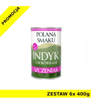 Polana Smaku mokra karma dla szczeniąt - Indyk z Borówkami ZESTAW 6x 400g