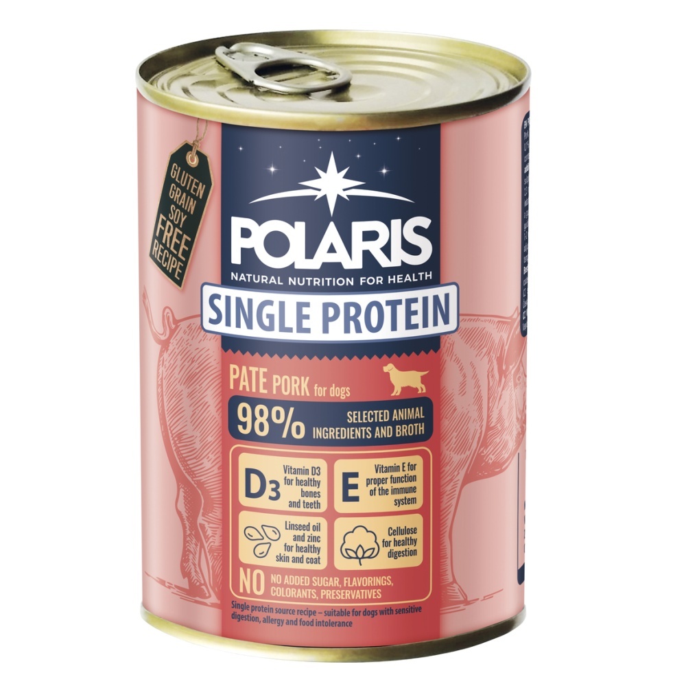 POLARIS morka karma dla psa monoproteina pate wieprzowina 400g