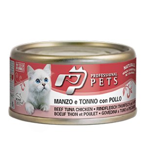 Professional Pet karma mokra filety dla kota Wołowina, Tuńczyk, Kurczak 70g