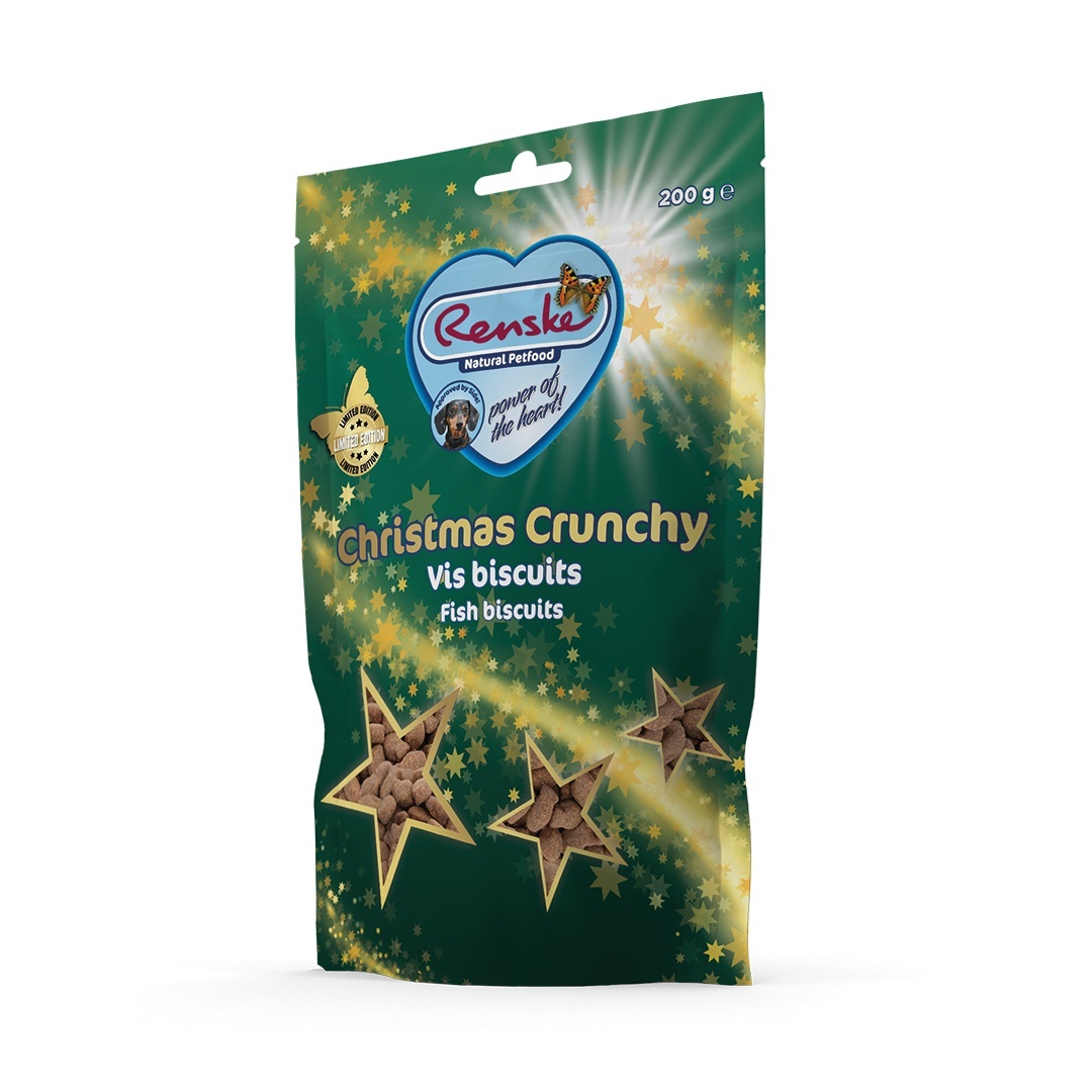 🎄🎁 RENSKE Christmas Crunchy Biscuits Salmon Whitefish Trout - ciasteczka łosoś, białe ryby i pstrąg 200g