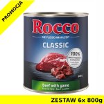 Karma mokra dla psa Rocco Classic Wołowina z Dziczyzną puszka ZESTAW 6x 800g