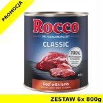 Karma mokra dla psa Rocco Classic Wołowina z Jagnięciną puszka ZESTAW 6x 800g