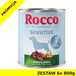 Karma mokra dla psa Rocco Diet Care Sensitive dziczyzna z makaronem puszka ZESTAW 6x 800g 