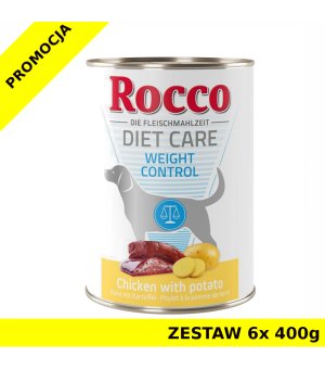 Karma mokra dla psa Rocco Diet Care Weight Control - kurczak z ziemniakami puszka ZESTAW 6x 400g