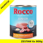 Karma mokra dla psa Rocco Diet Junior Serca Kurze z Ryżem i Wapniem puszka ZESTAW 6x 800g