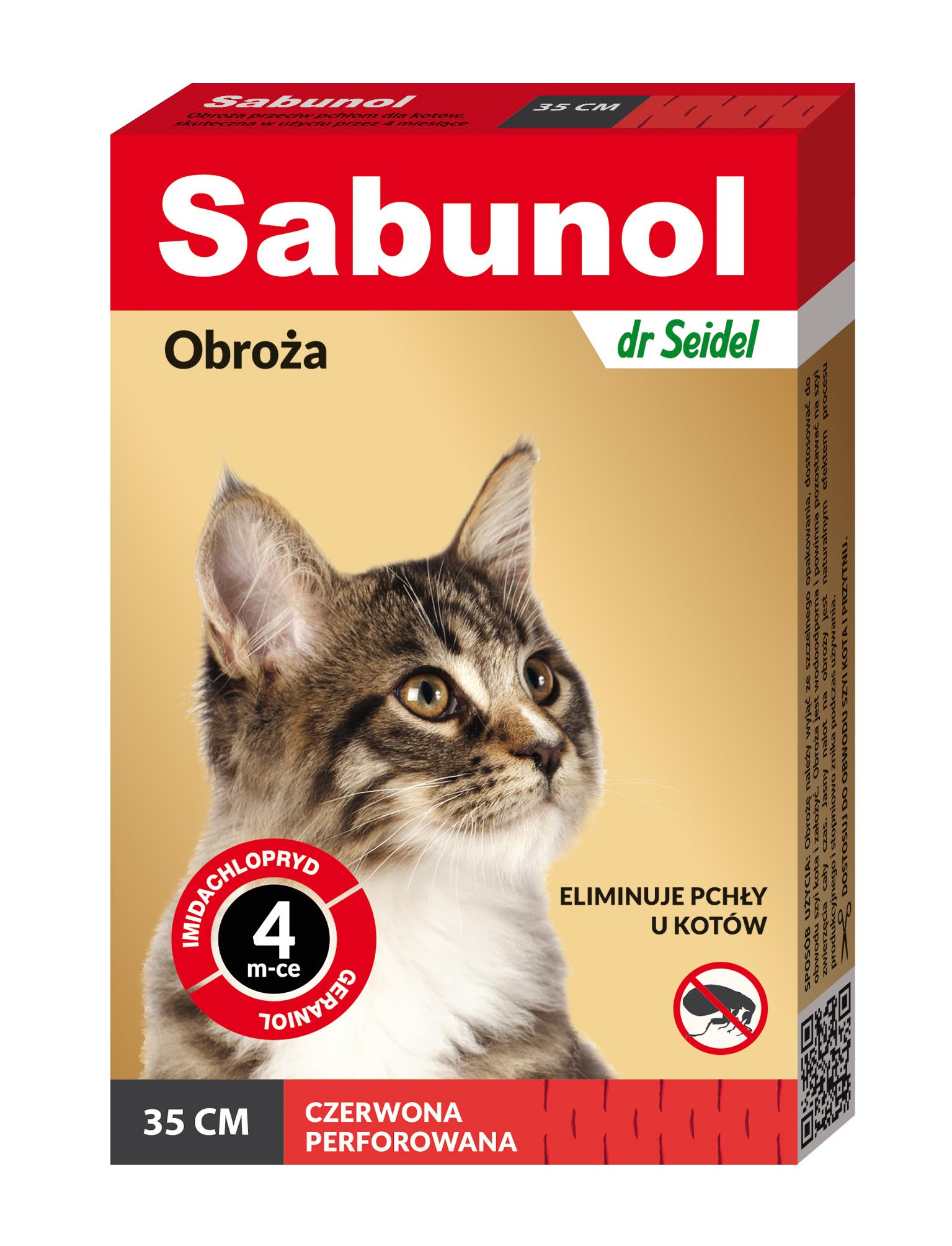 Sabunol GPI obroża dla kota czerwona 35cm