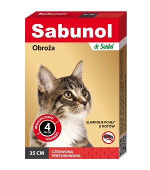 Sabunol GPI obroża dla kota czerwona 35cm