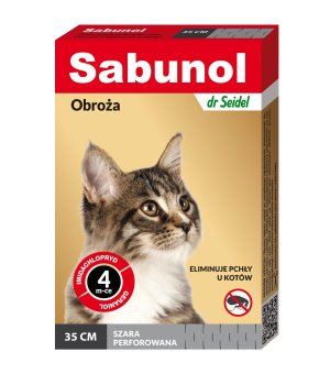 Sabunol GPI obroża dla kota szara 35cm