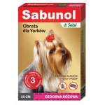 Sabunol GPI Obroża przeciw pchłom i kleszczom 35cm różowa ozdobna York