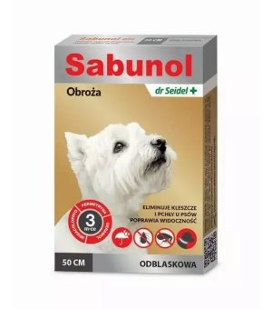 Sabunol GPI Obroża przeciw pchłom i kleszczom 50cm odblaskowa