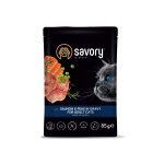 Savory Adult Cat Pouch Salmon & Peas - Łosoś z Groszkiem w sosie 85g