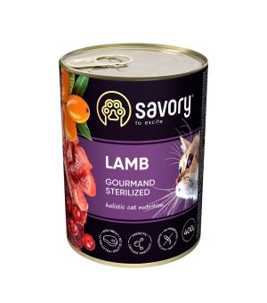 Savory Adult Cat Sterilised Lamb pate - Jagnięcina 400g