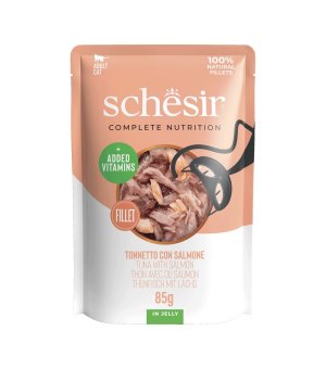 Schesir Karma Mokra dla Kotów Tuńczyk z Łososiem w galaretce 85g
