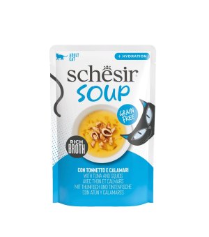 Schesir Karma Mokra dla Kotów Zupa Tuńczyk z Kalmarami 40g