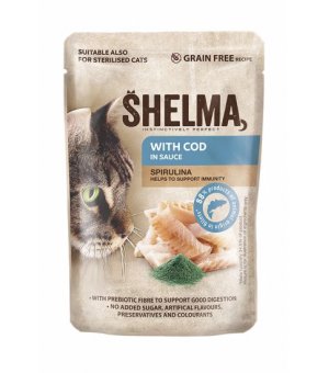 Shelma CAT dorsz ze spiruliną w sosie saszetka 85g
