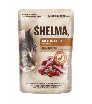 Shelma CAT kaczka z żurawiną w sosie saszetka 85g