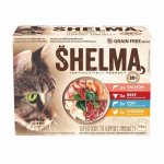 Shelma CAT kurczak, wołowina, łosoś, dorsz w sosie saszetka 12x 85g