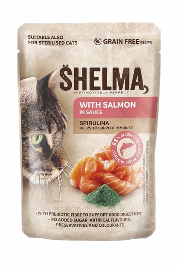 Shelma CAT łosoś ze spiruliną w sosie saszetka 85g