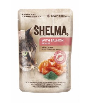 Shelma CAT łosoś ze spiruliną w sosie saszetka 85g
