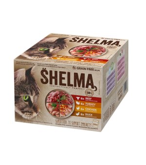 Shelma Cat wołowina, indyk, kurczak, kaczka w sosie - saszetki 24x 85g