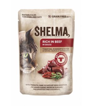 Shelma CAT wołowina pomidorami zioła w sosie saszetka 85g