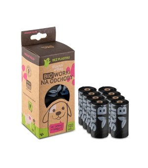 StarchBag Kompostowalne BIO worki na odchody 8x15szt. czarne