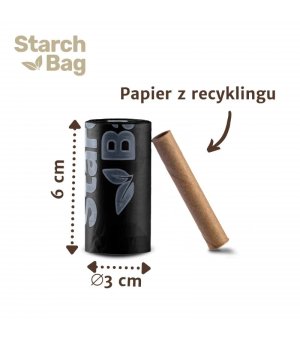 StarchBag Kompostowalne BIO worki na odchody 8x15szt. czarne