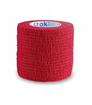 Stokban samoprzylepny bandaż elastyczny 5cm / 4,5m czerwony