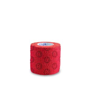 Stokban samoprzylepny bandaż elastyczny 5cm / 4,5m czerwony uśmiech